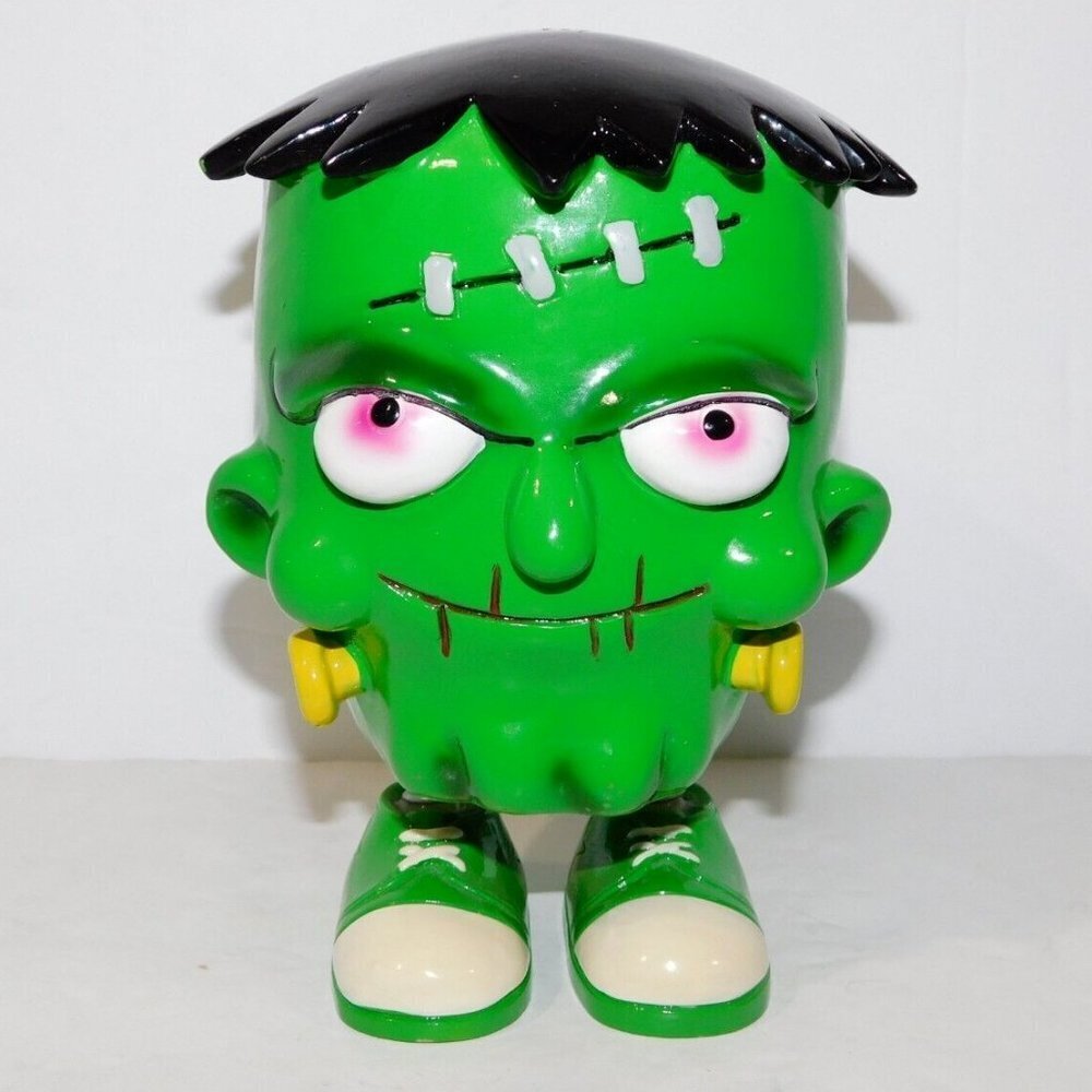 Cartoon Frankenstein Bobble Head Piggy Bank 6" Collectible